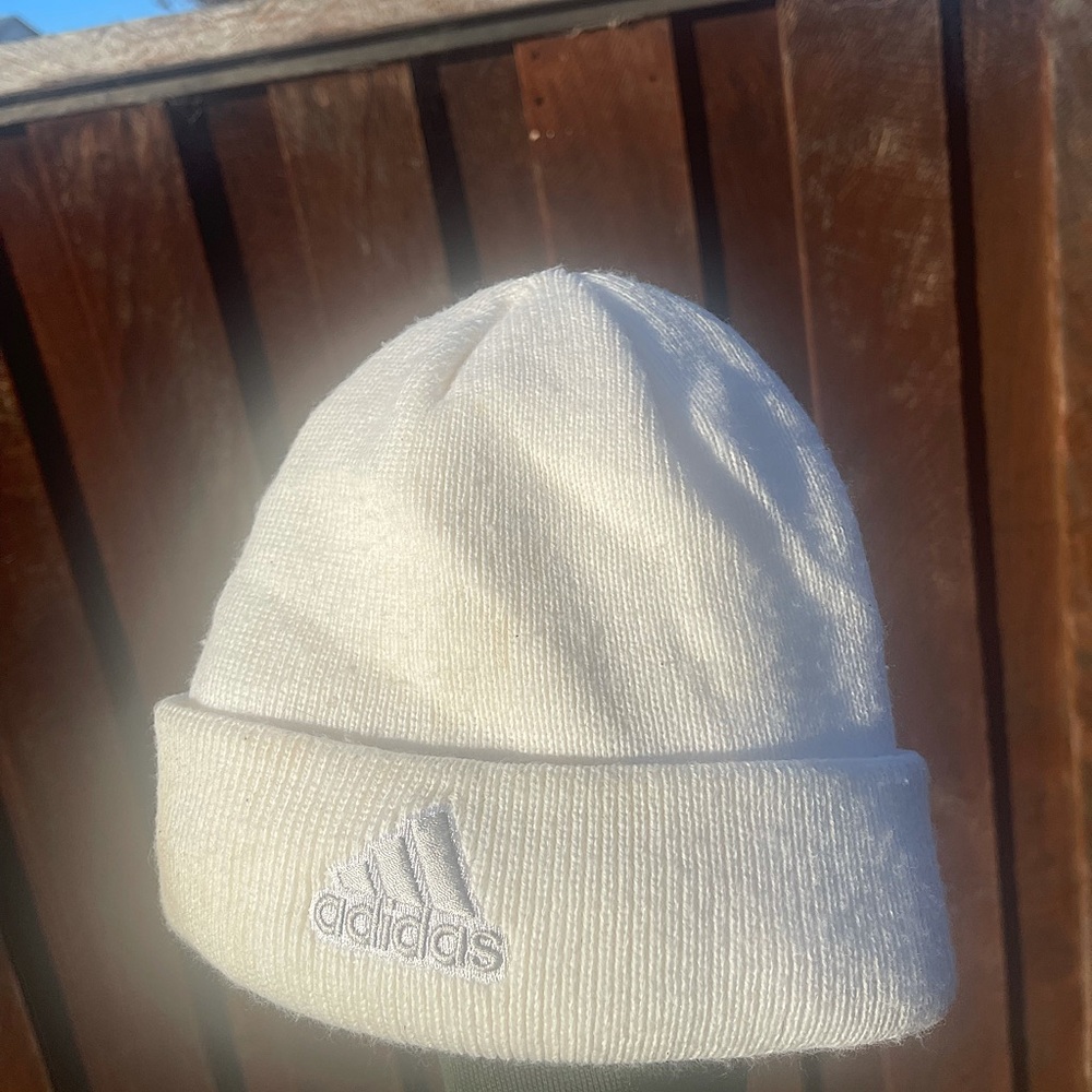 White Adidas Beanie, one size fits all